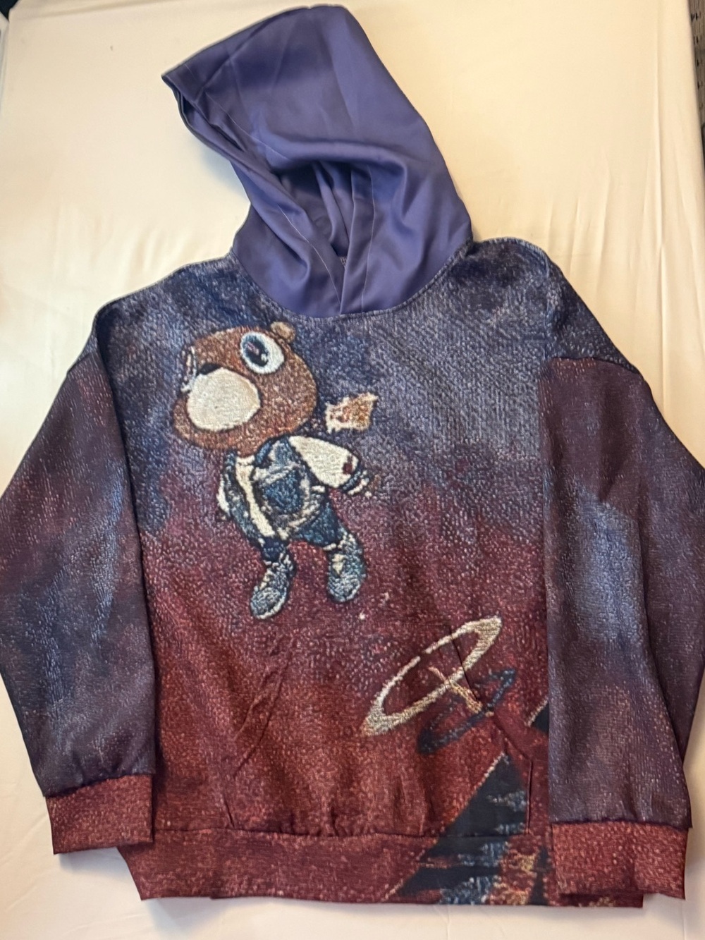 Kanye West Graduation Graphic Hoodie - Purple/Maroon